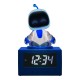 Réveil Astro Bot avec lumière et affichage numérique bleu