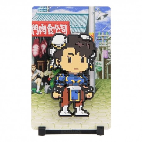 Figurine magnétique Chun Li en pixel art, Street Fighter