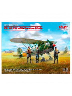 Maquete de avião CR. 42 LW com pilotos alemães