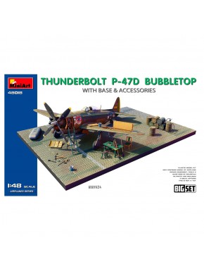 Kit de maquete P-47D Thunderbolt escala 1:48 com base e acessórios