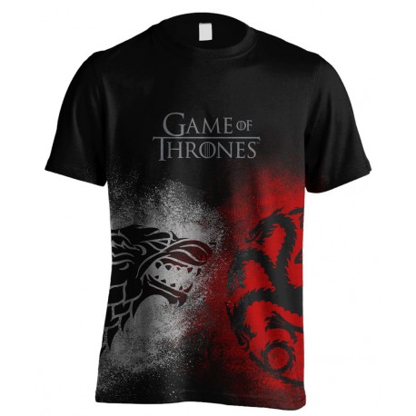 T-shirt Game of Thrones Stark and Targaryen Face Off