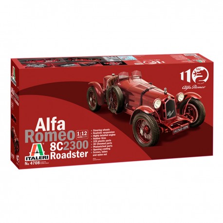 Maquete Alfa Romeo 8C 2300 Roadster 1:12 Italeri na caixa