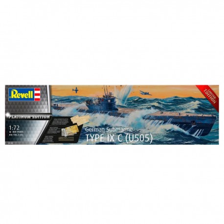 Boîte du Sous-marin Allemand Type IX C (U505) Édition Platine par Revell