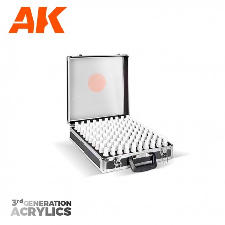 Mallette de peinture AK-Interactive avec 100 couleurs acryliques