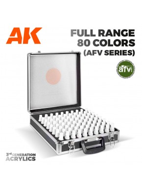Mallette métallique AK avec 80 acryliques 3Gen, série AFV
