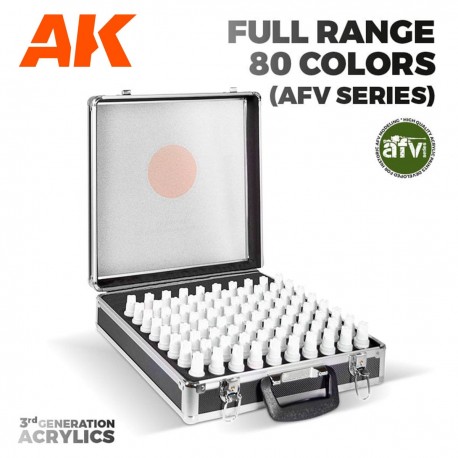 Mallette métallique AK avec 80 acryliques 3Gen, série AFV