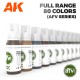 Mallette métallique AK avec 80 acryliques 3Gen, série AFV