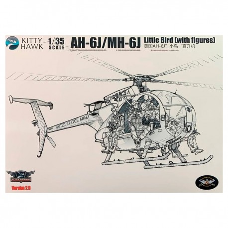 Maquette d'hélicoptère AH-6J/MH-6J Little Bird avec figurines