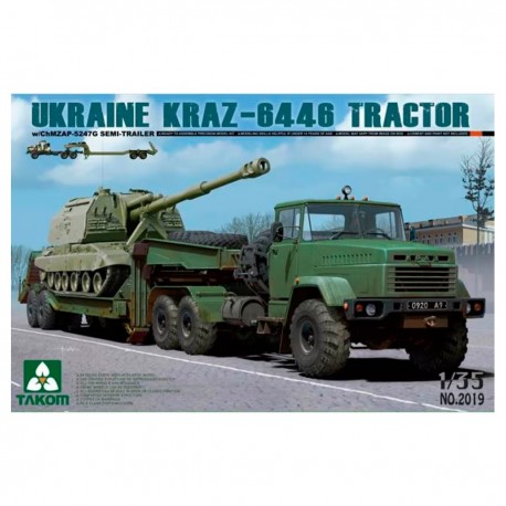 Maquette tracteur Kraz-6446 avec remorque ChMZAP-5247G