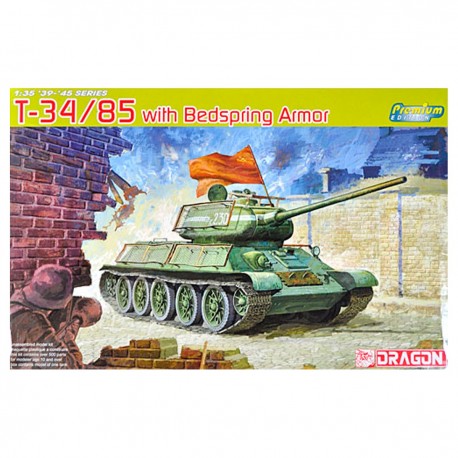 Maquete Dragon do T-34/85 com Blindagem Bedspring