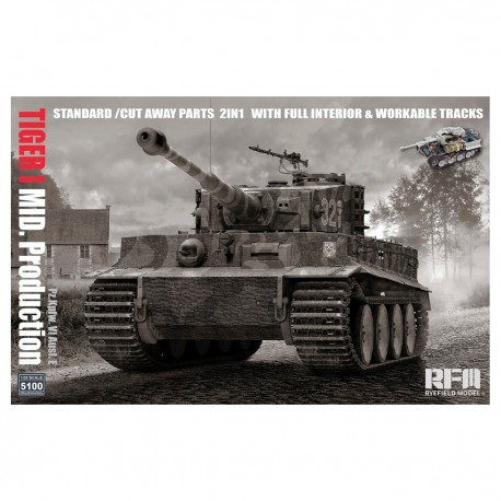 Modelo em escala do tanque Tiger I Mid Production 2in1.