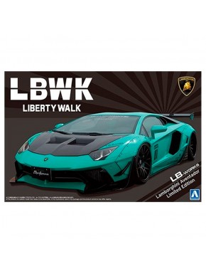 Modelo em escala 1/24 Lamborghini Aventador LB-Works Aoshima