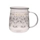 Tasse en verre avec couvercle et design Stitch Disney