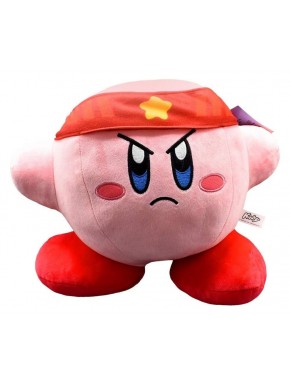 Peluche Kirby 30 cm avec bandeau rouge et expression décidée