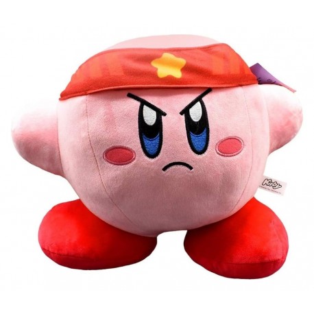Peluche Kirby 30 cm avec bandeau rouge et expression décidée