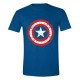 Camiseta azul com escudo quebrado do Capitão América