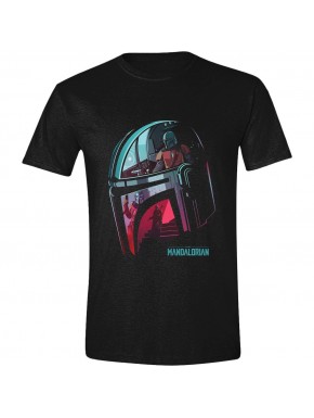 T-shirt noir Star Wars The Mandalorian avec casque
