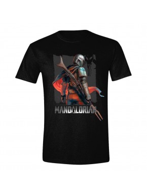 Camiseta negra Mando Pose de Star Wars The Mandalorian