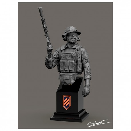 Busto militar Soldado Ucraniano detalle BlackSnake