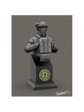 Busto de soldado ucraniano en uniforme detallado, Black Snake