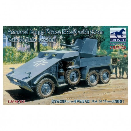 Modèle à l'échelle 1/35 du Armored Krupp Protze avec Pak 36