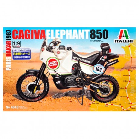 Maquete motocicleta Cagiva Elefant 850 Italeri Paris Dakar
