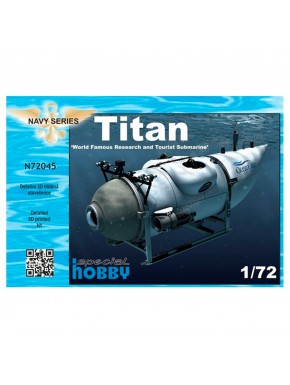 Modelo de submarino Titan em escala 1/72 em peças