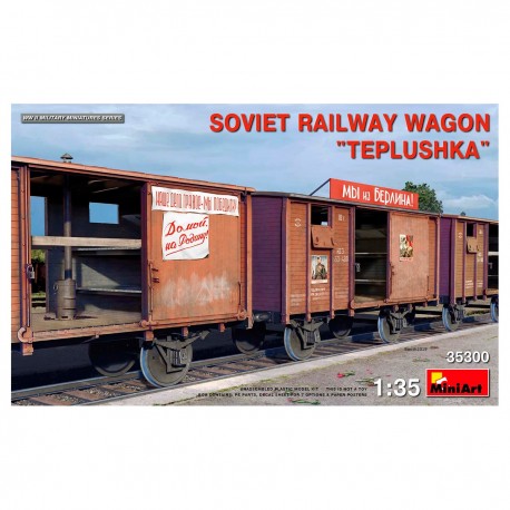 Modelo de vagón de ferrocarril soviético Teplushka 1/35