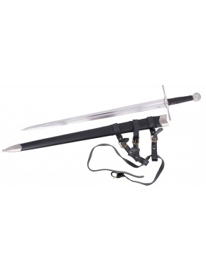 Épée fonctionnelle en acier avec fourreau et ceinture de 112 cm