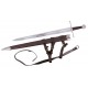 Épée fonctionnelle avec gaine et ceinture marron