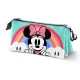 Estojo triplo de Minnie Mouse em turquesa com arco-íris