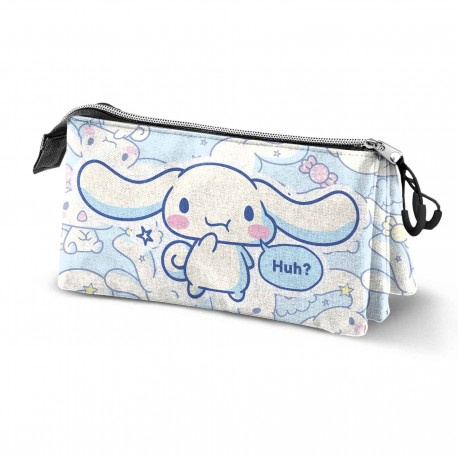 Estuche azul triple Hello Kitty Cinnamoroll
