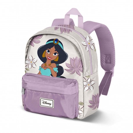 Sac à dos préscolaire Disney Jasmine lilas avec motif de lys