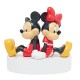 Hucha de Mickey y Minnie sentados sobre una base blanca
