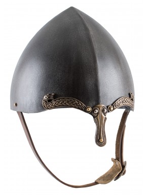 Casque nasal avec motifs celtiques en acier vieilli