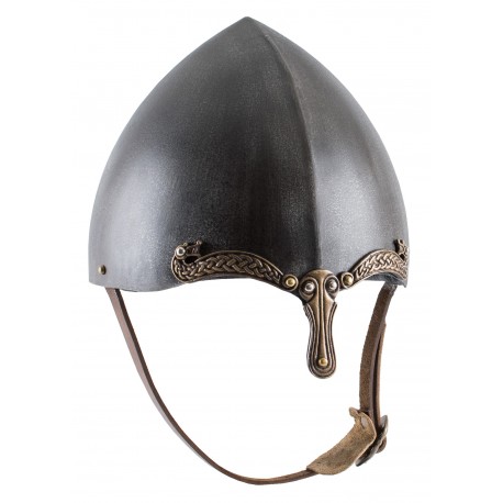 Casque nasal avec motifs celtiques en acier vieilli