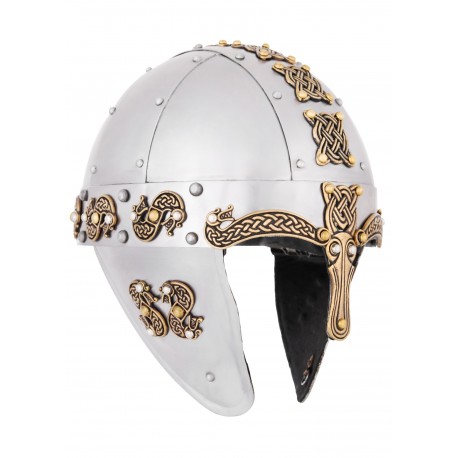 Casque viking avec décorations en laiton