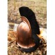 Casque troyen avec crête noire et finition cuivre
