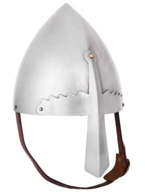 Casco normando St. Wencelas de acero con forro de cuero