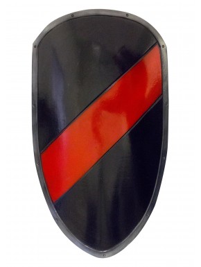 Grand bouclier en mousse RFB noir et rouge pour LARP