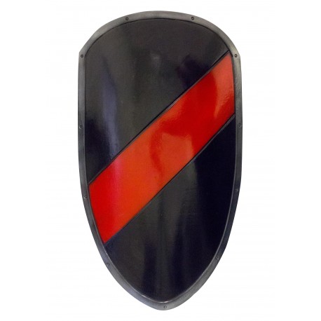 Grand bouclier en mousse RFB noir et rouge pour LARP
