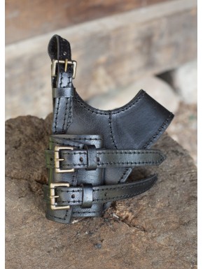 Porte-épée LARP Aventurier en cuir en noir et marron