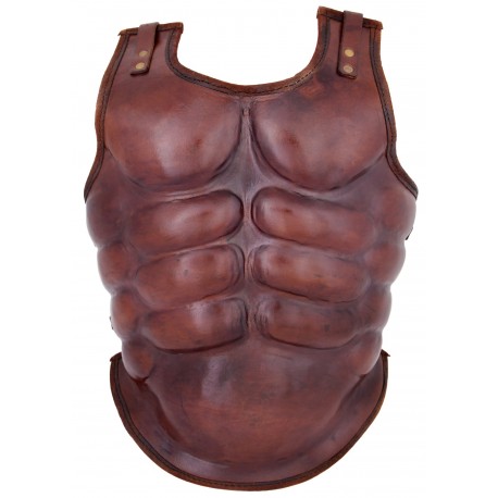 Coraza muscular de cuero con correas ajustables