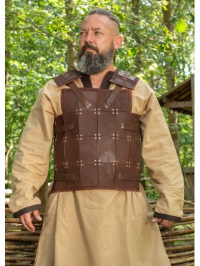 Armure en cuir marron RFB Fighter avec rivets