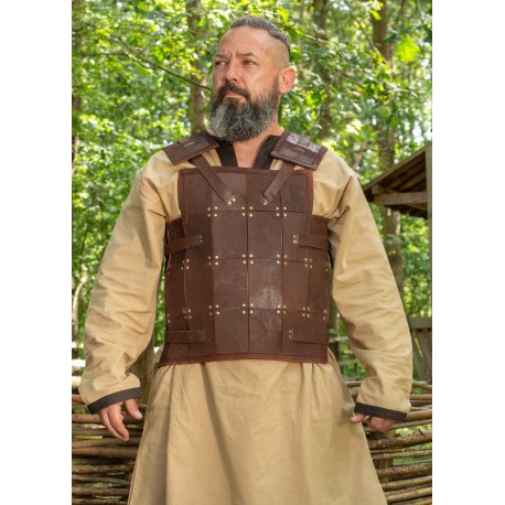 Armure en cuir marron RFB Fighter avec rivets
