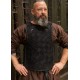 Armure viking en cuir noir avec rivets chromés
