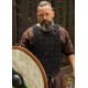 Armure viking en cuir noir avec rivets chromés