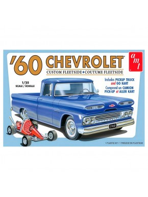 Maqueta Chevrolet Custom Fleetside 1960 y go-kart, AMT 1/25