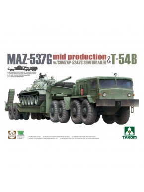Modèle à l'échelle MAZ-537G avec tank et remorque Takom