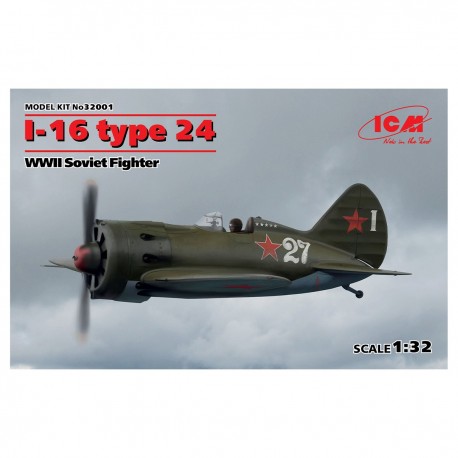 Maqueta del avión soviético I-16 Tipo 24 de ICM a escala 1:32